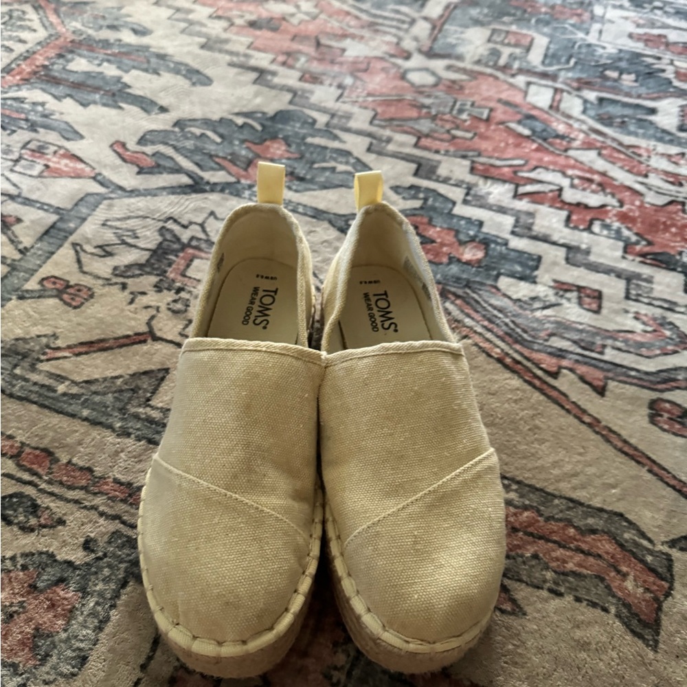 TOMS Beige Canvas Espadrilles